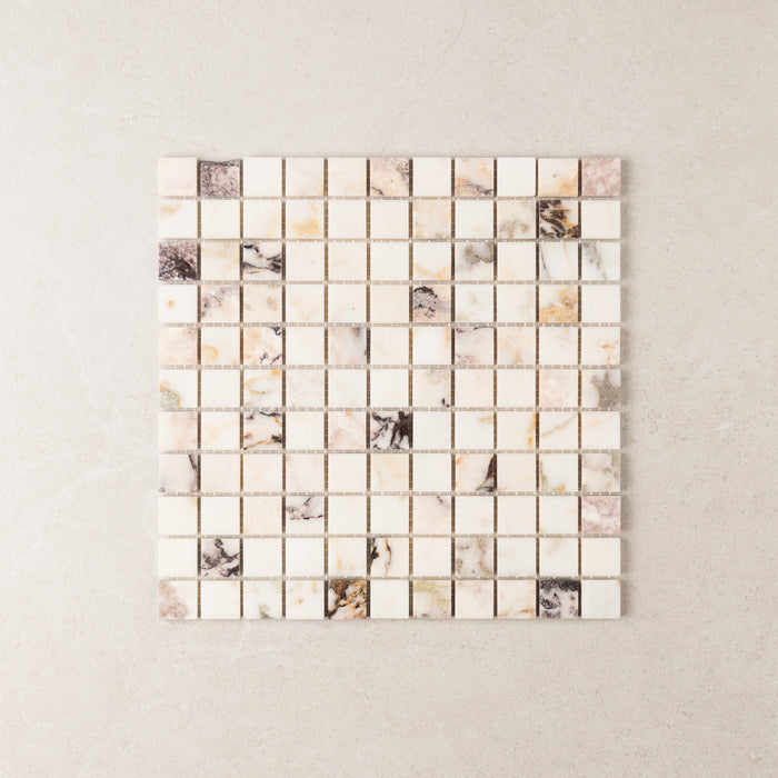 Viola Square Marble Tile & Mosaic | Tumbled & Honed Natural Stone