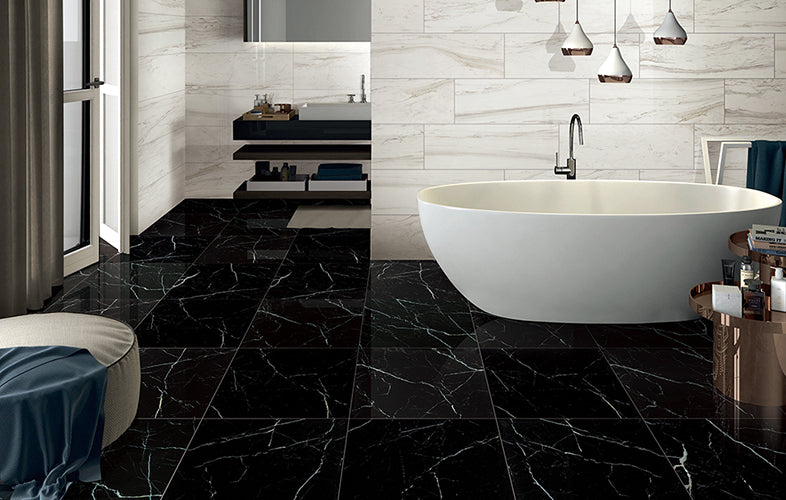 Nero Marquina Porcelain Floor and Wall Tile