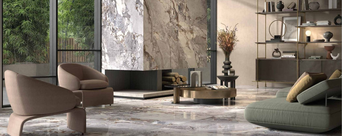 Unico Grey Marble Look Italian Porcelain Floor & Wall Tile