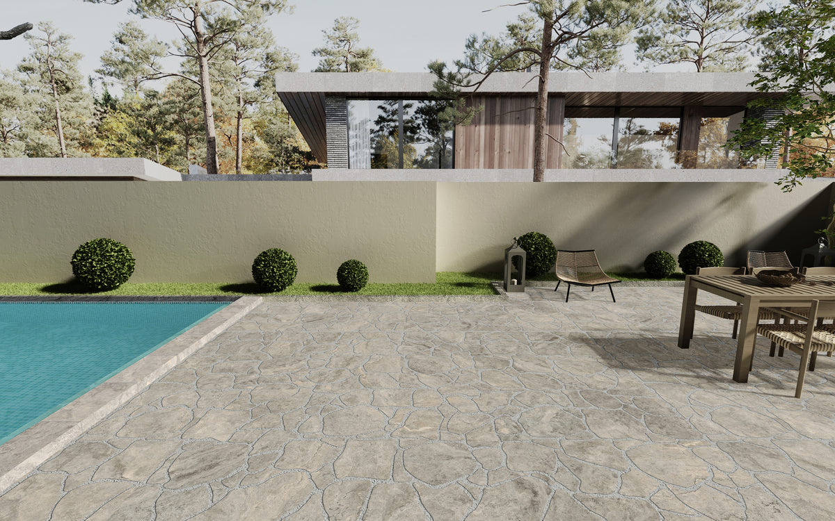 Travertino Travertine Look Porcelain Crazy Pave