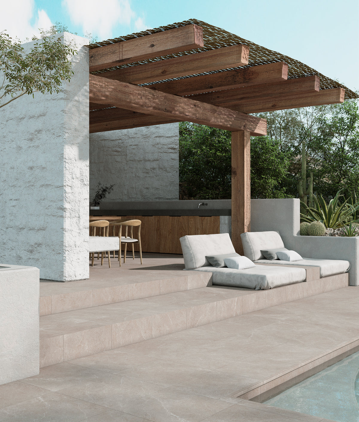 Turin Stone Look Porcelain Pool Coping