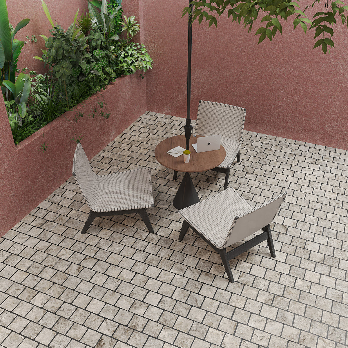 Travertino Travertine Look Porcelain Tumbled Cobbles