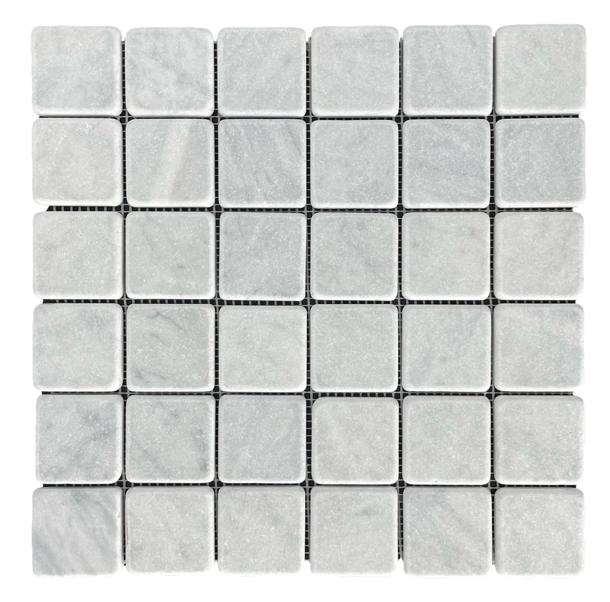 Carrara Square Marble Tile & Mosaic | Tumbled & Honed Natural Stone
