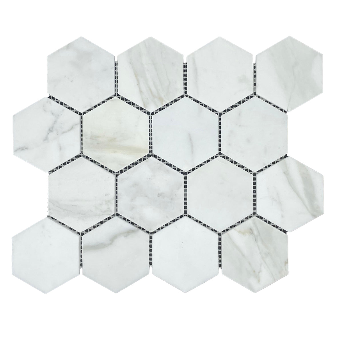 Calacatta Hexagon Marble Mosaic | Honed Natural Stone