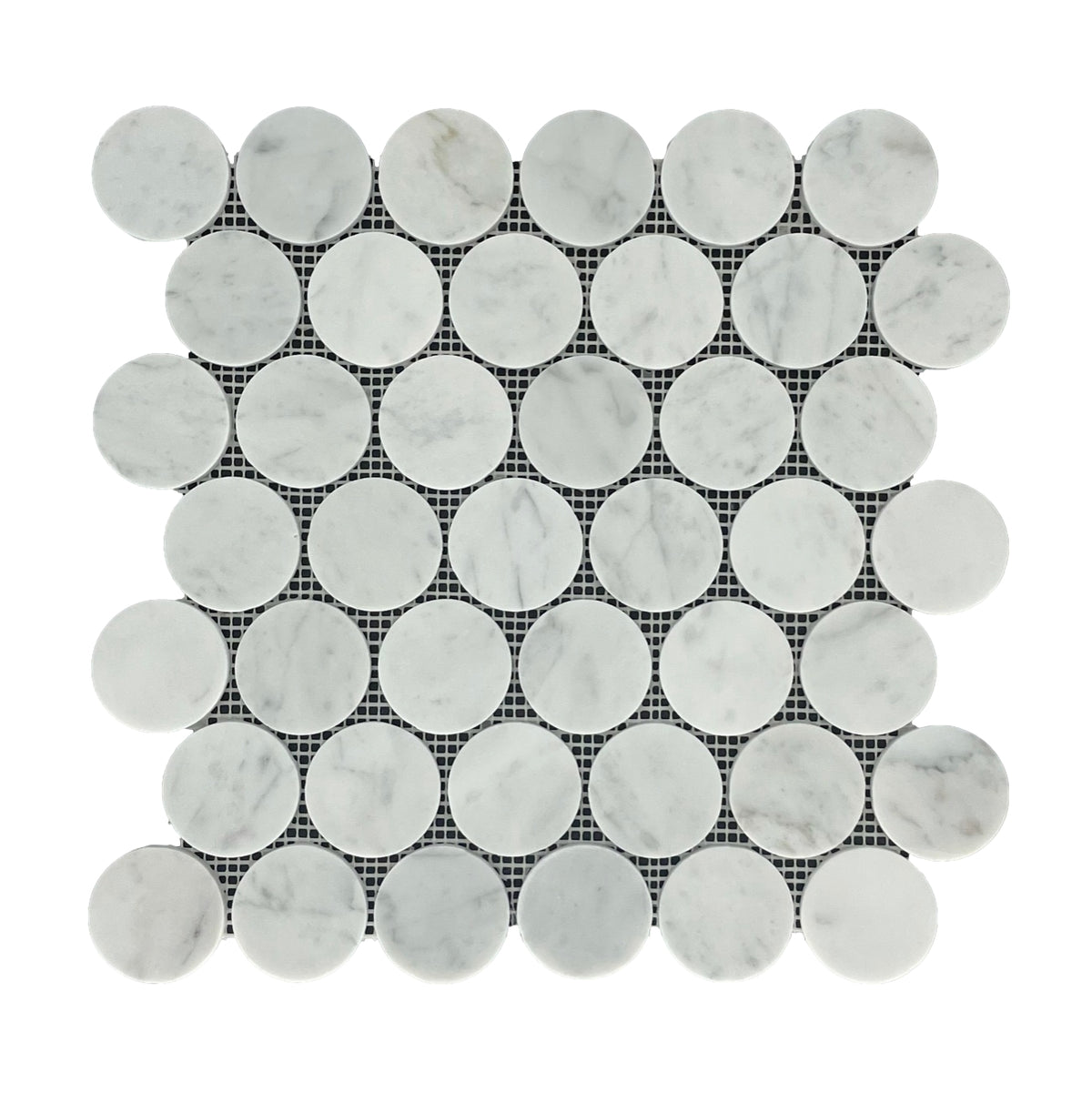 Carrara Penny Round Marble Mosaic | Honed Natural Stone