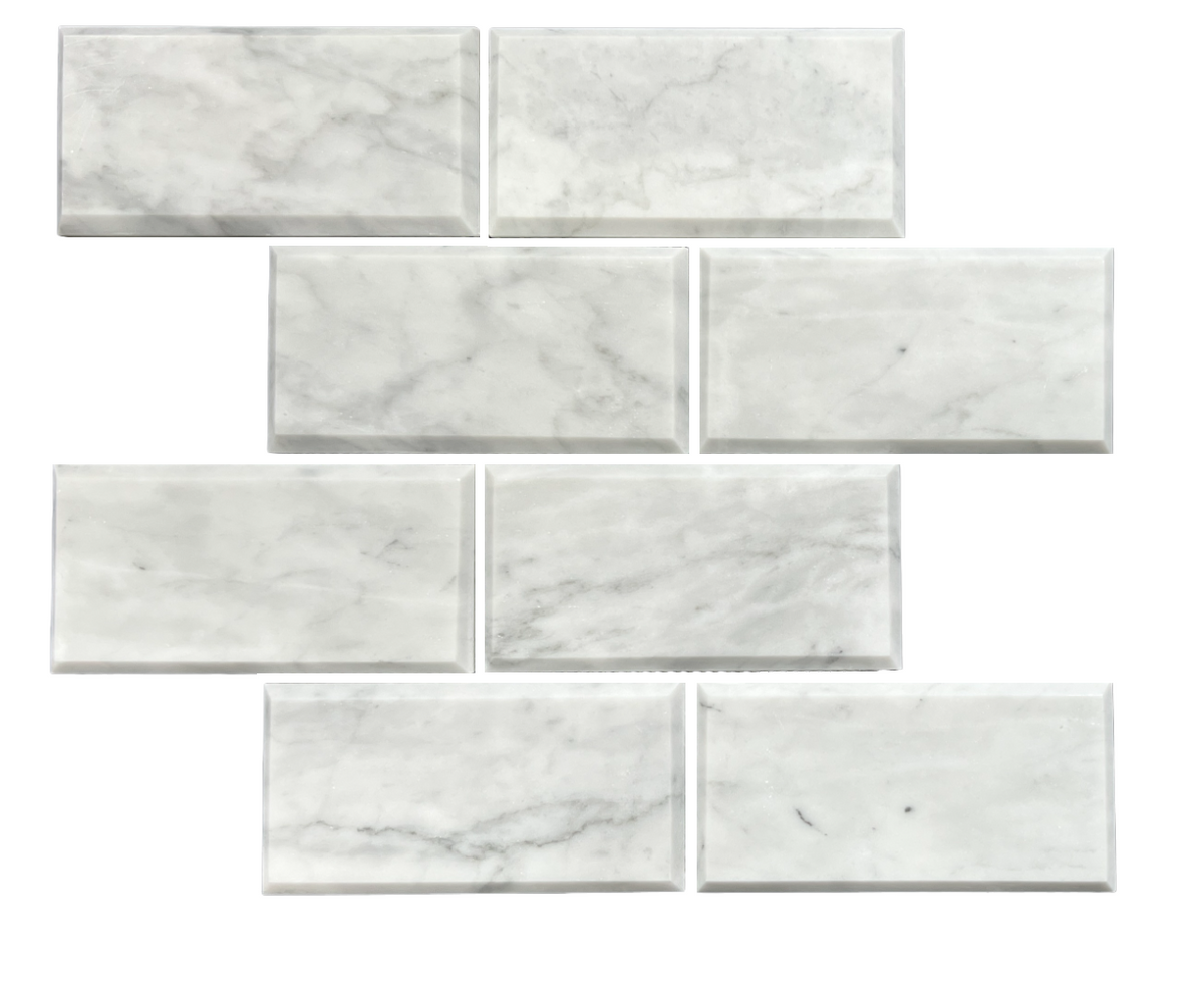 Carrara Subway Marble Tile & Mosaic | Tumbled & Honed Natural Stone