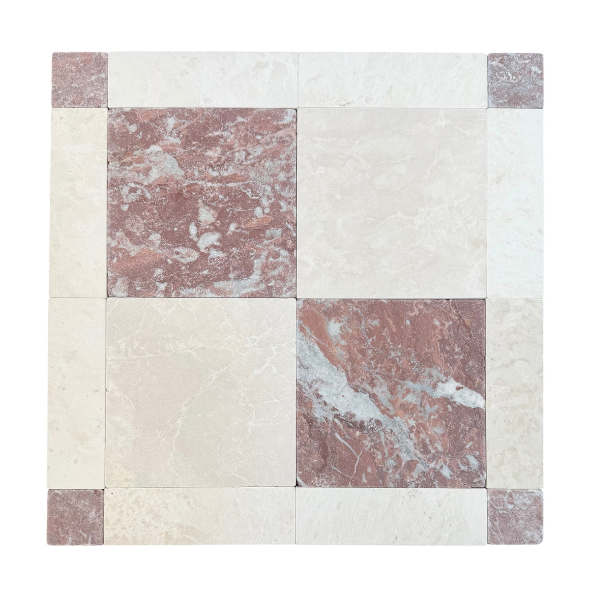 Rosso Square Marble Tile & Mosaic | Tumbled Natural Stone