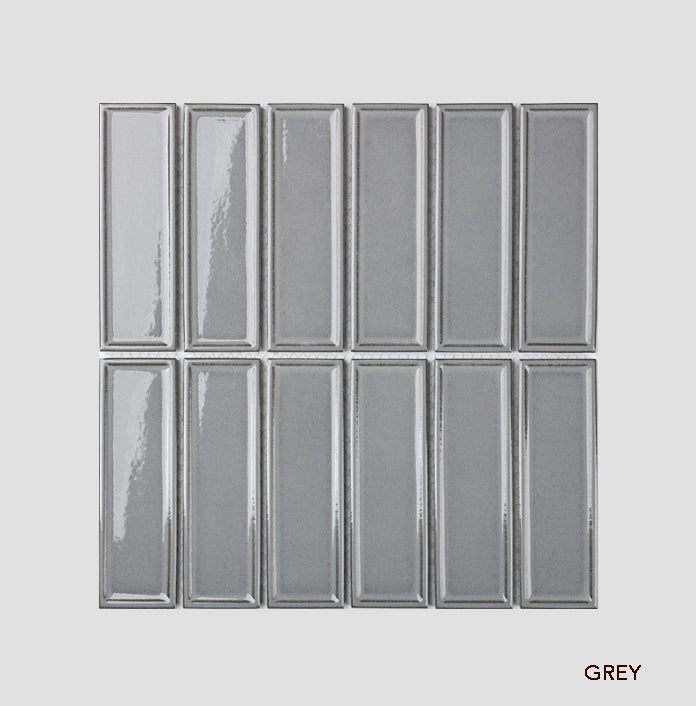 Frame Linear Porcelain Tiles | Gloss & Matt Finger Wall Tiles
