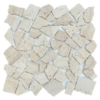 Travertine Crazy Pave Mosaic | Honed Natural Stone