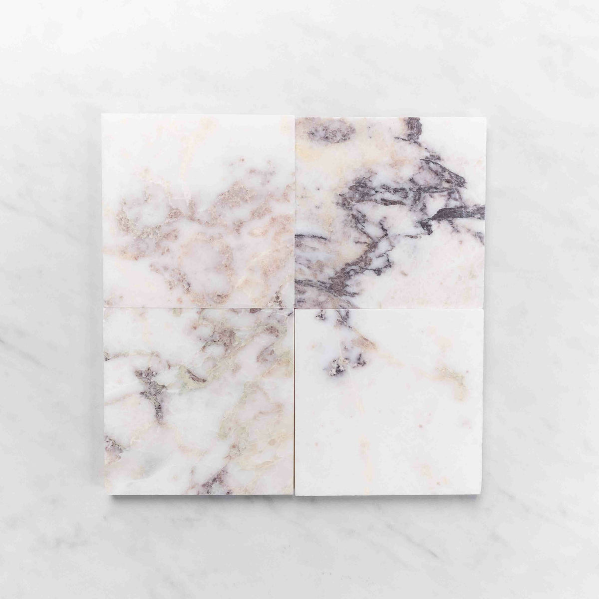 Viola Square Marble Tile & Mosaic | Tumbled & Honed Natural Stone