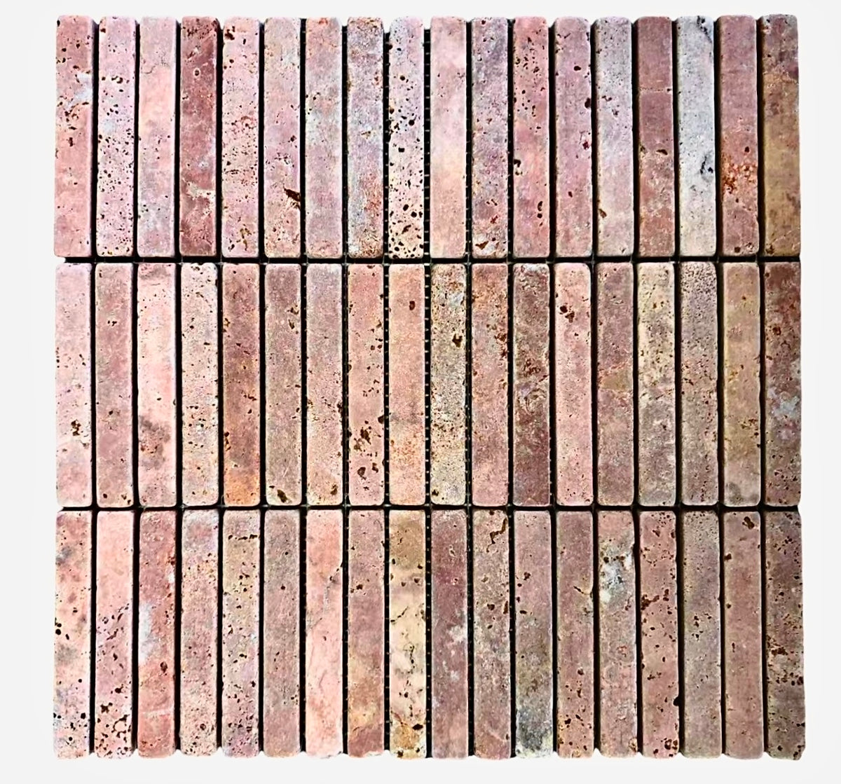 Travertine Stack Mosaic | Tumbled, Honed & Brushed Natural Stone