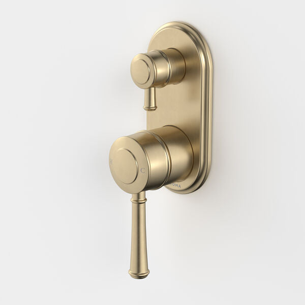 Brushed Brass - Riviere Bath/Shower Mixer with Diverter