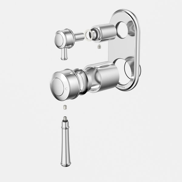 Riviere Bath/Shower Mixer with Diverter - Trim Kit in Chrome | Caroma