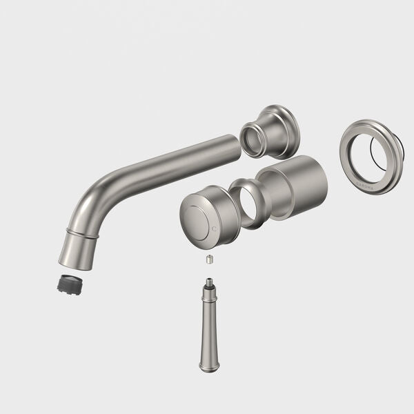 Riviere Wall Basin/Bath Outlet 175mm - Trim Kit in Brushed Nickel | Caroma #Colour_Brushed Nickel