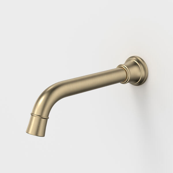 Riviere Wall Basin/Bath Outlet 210mm in Brushed Brass | Caroma #Colour_Brushed Brass