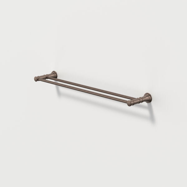 Brushed Bronze - Riviere Double Towel Rail 600mm