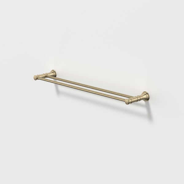 Brushed Brass - Riviere Double Towel Rail 600mm