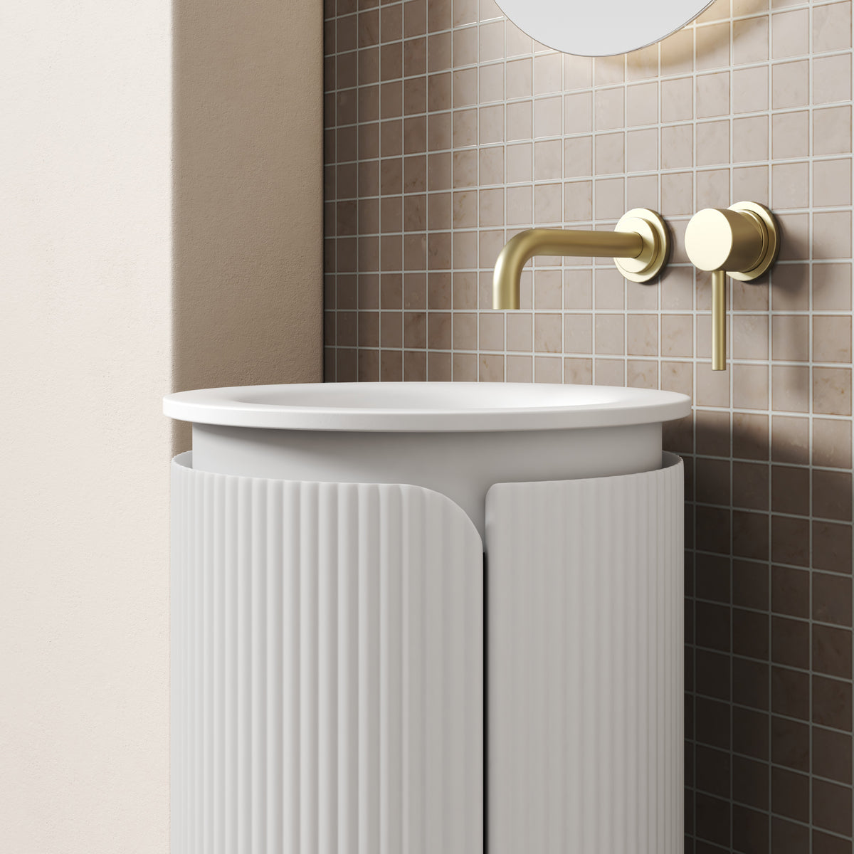 Aulic Civaro Floor Standing Pillar Vanity 420mm - Matte White | Aulic
