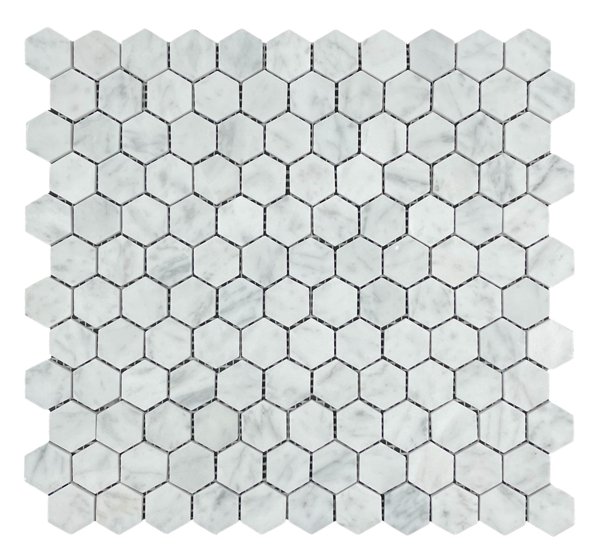 Carrara Hexagon Marble Mosaic | Tumbled & Honed Natural Stone