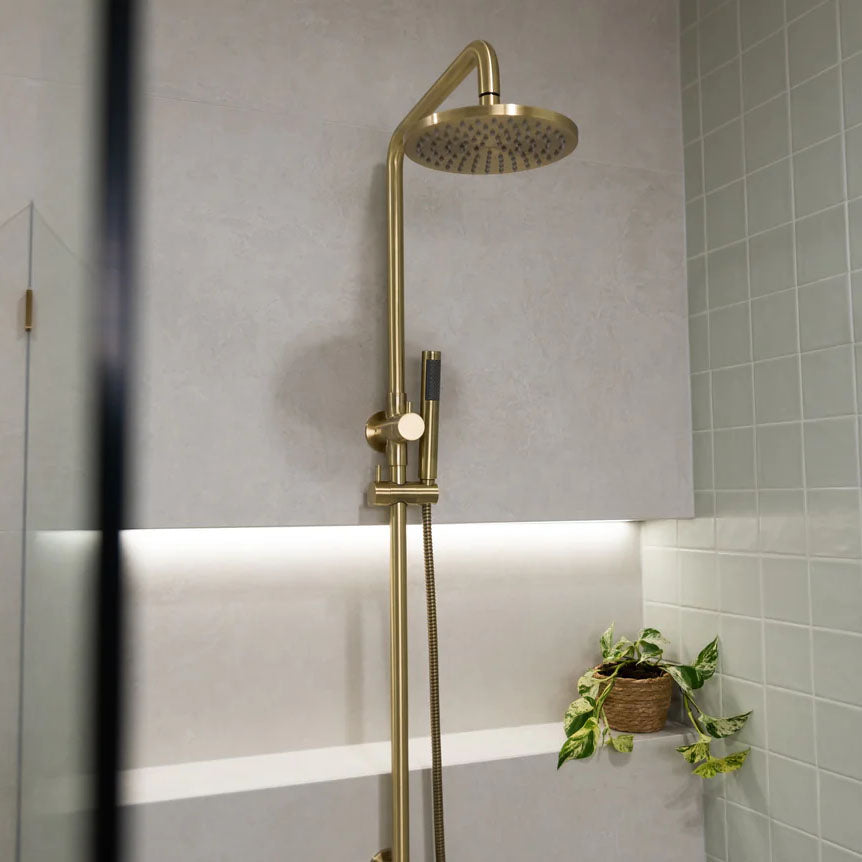 Round Combination Shower Rail, 300mm Rose, Single Function Hand Shower | Meir