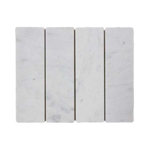 Apollo Natural Stone Subway Tile 60x200mm in Carrara, Tumbled finish