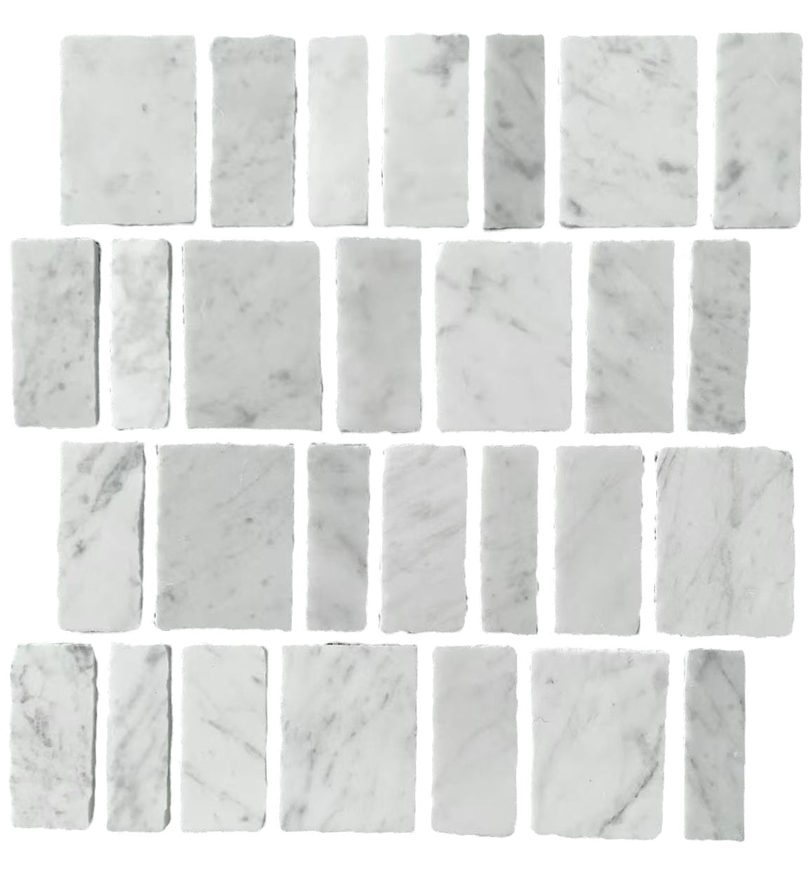 Carrara Split Edge Marble Mosaic | Honed Natural Stone