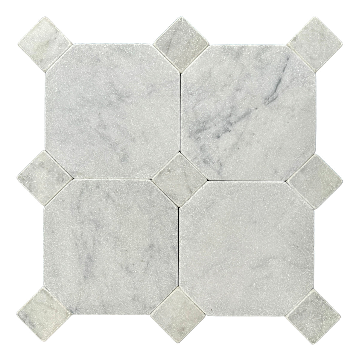 Carrara Square Marble Tile & Mosaic | Tumbled & Honed Natural Stone