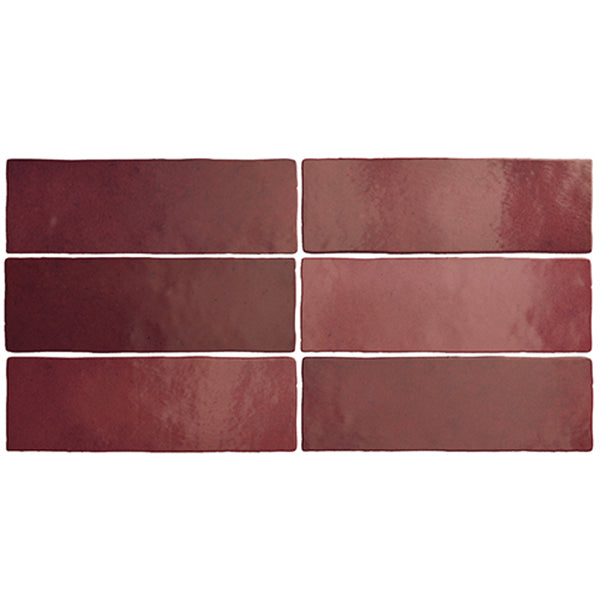 Magma Spanish Wall Tile in Burgundy, Matt finish