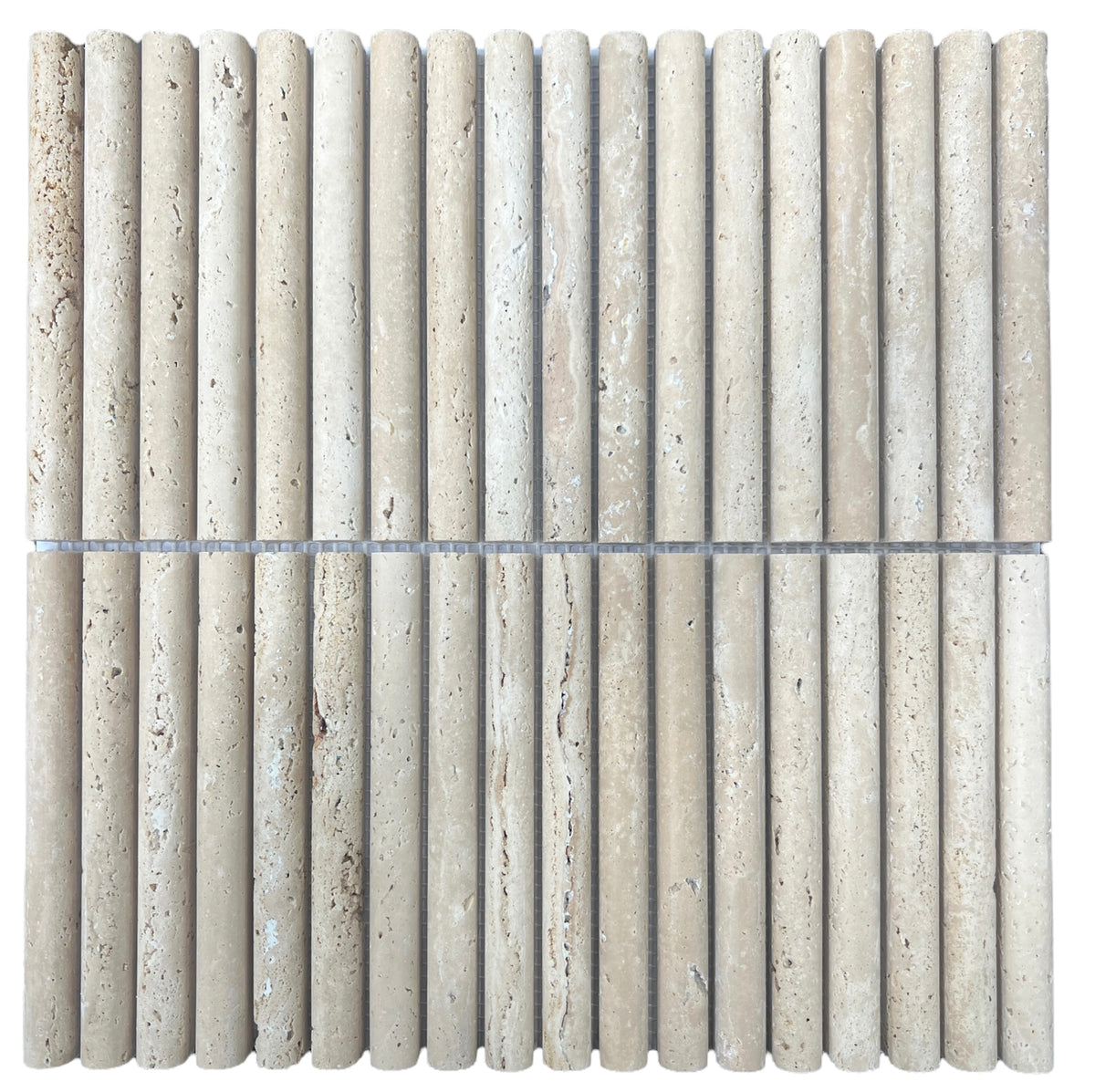 Travertine Stack Mosaic | Tumbled, Honed & Brushed Natural Stone