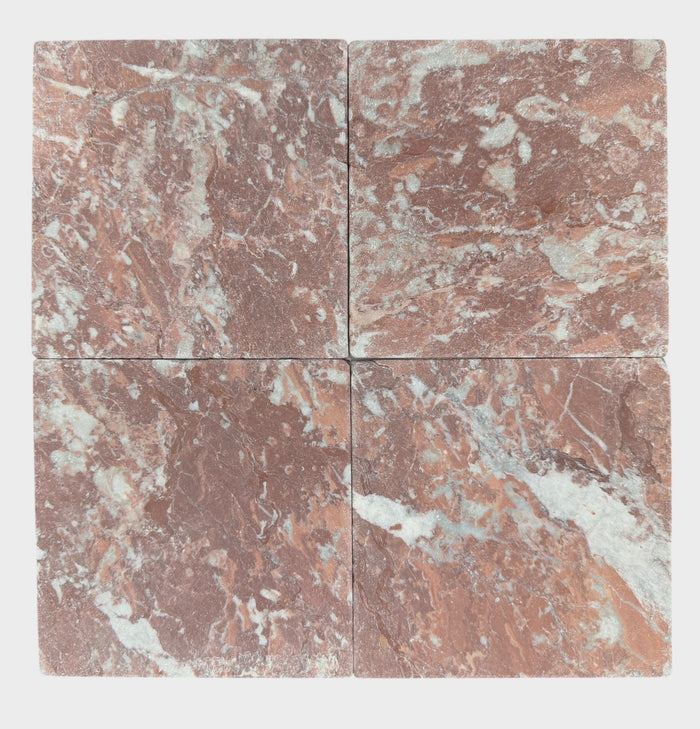 Rosso Square Marble Tile & Mosaic | Tumbled Natural Stone