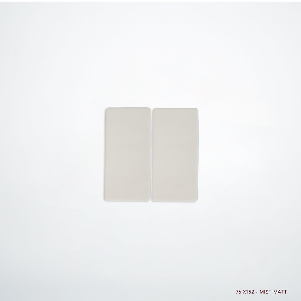 MANO Handmade Look Ceramic Tiles for Bathrooms & Kitchens in Mist, Matt finish