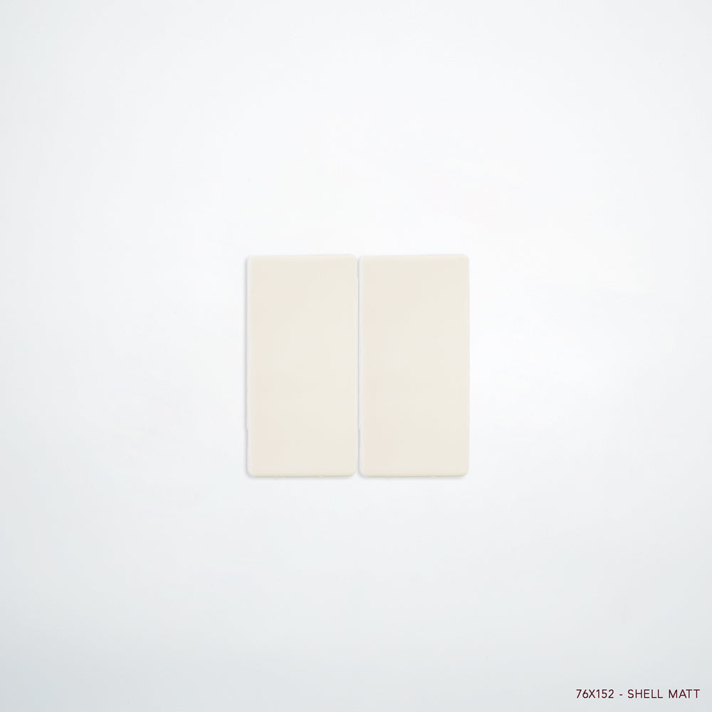 MANO Handmade Look Ceramic Tiles for Bathrooms & Kitchens in Shell, Matt finish