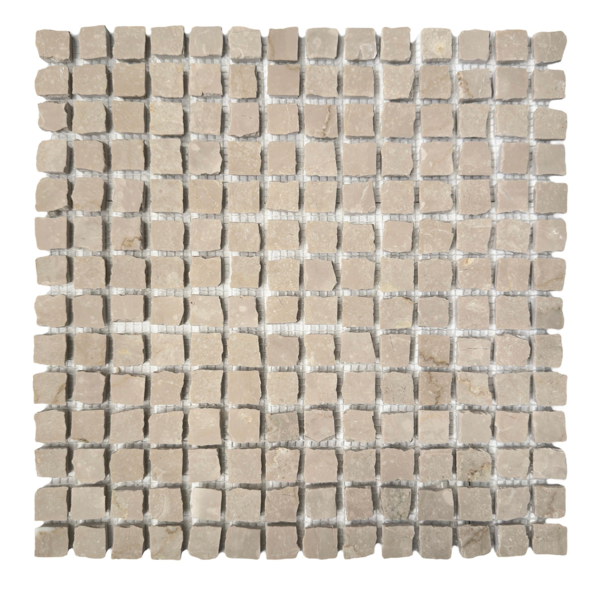 Botticino Split Edge Marble Mosaic | Tumbled & Honed Natural Stone