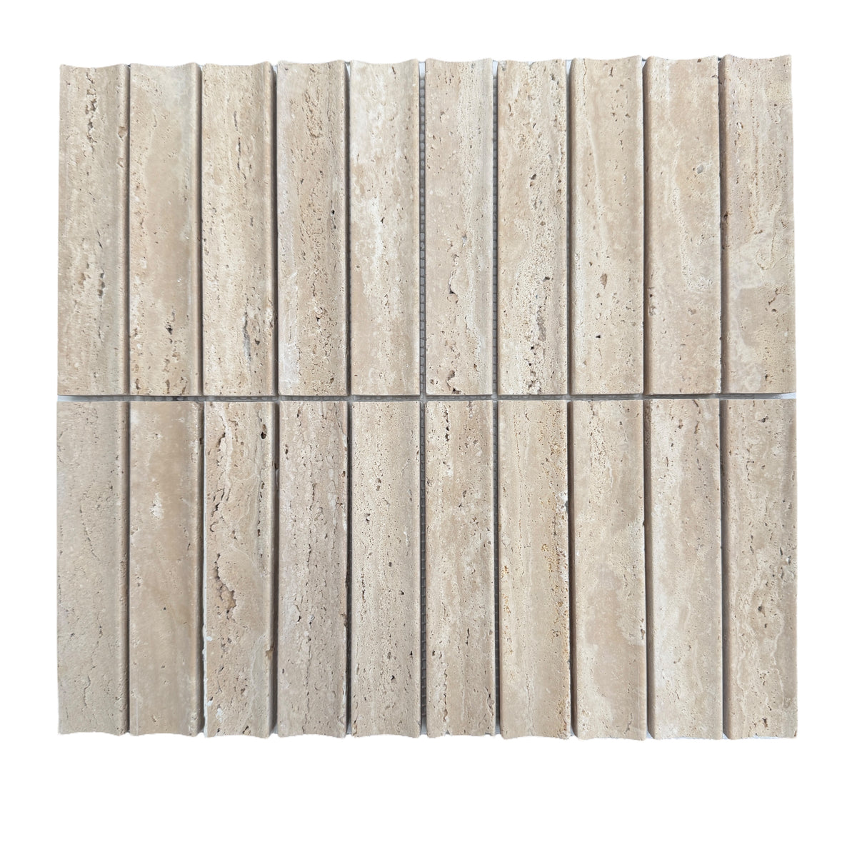 Travertine Concave Kit Kat Mosaic | Honed Natural Stone