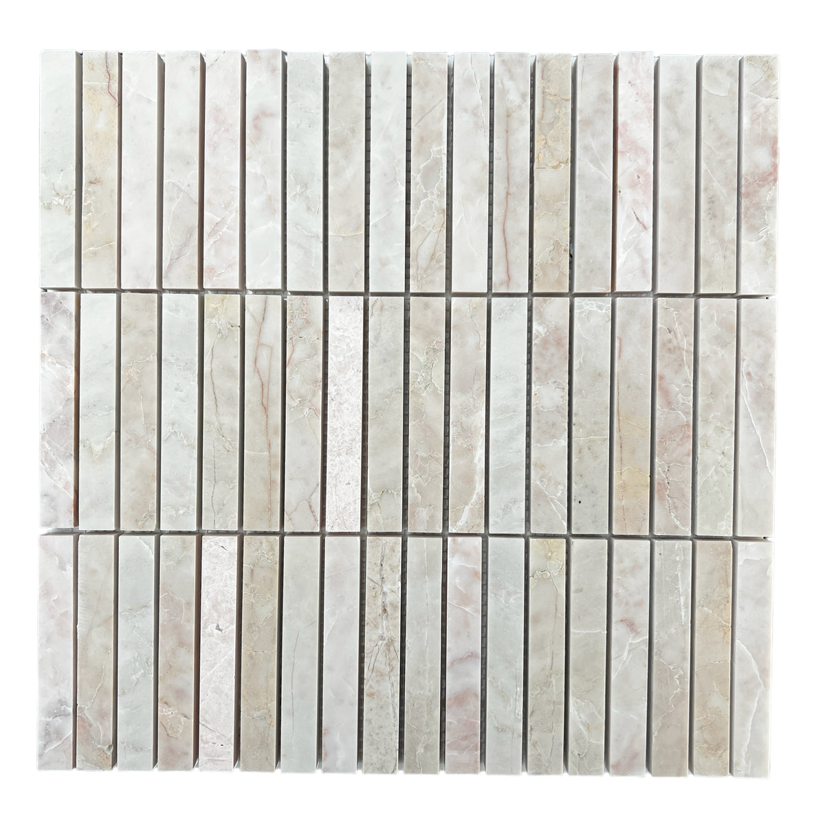 Rosso Stack Marble Mosaic | Honed Natural Stone