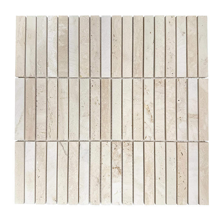 Travertine Stack Mosaic | Tumbled, Honed & Brushed Natural Stone