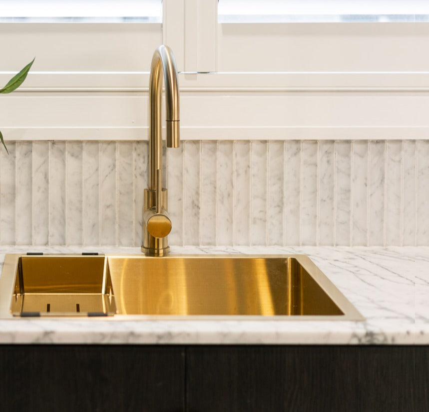Carrara Concave Kit Kat Marble Mosaic | Honed Natural Stone