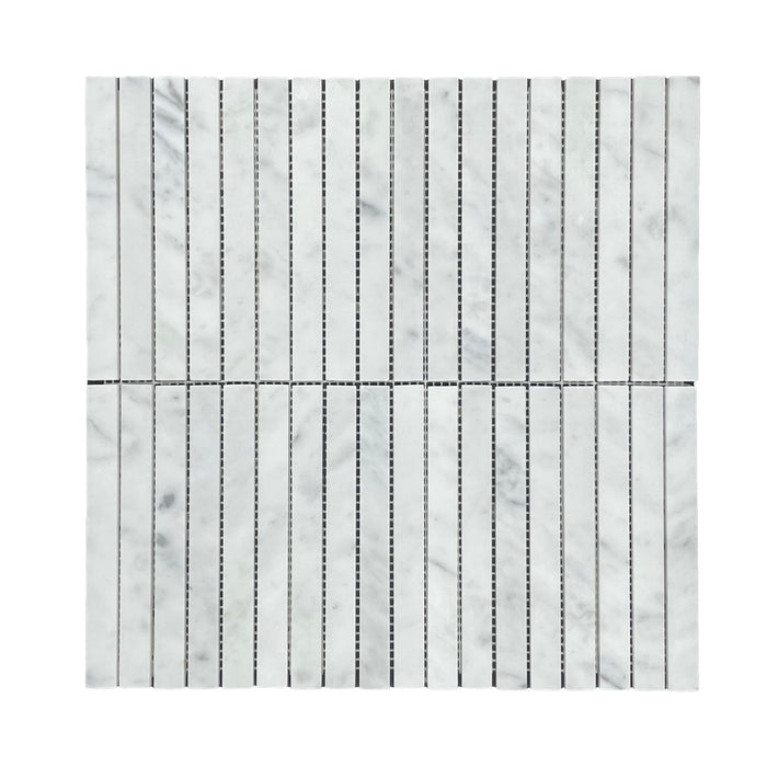 Carrara Stack Marble Mosaic | Honed Natural Stone