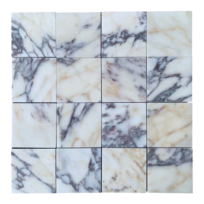 Calacatta Viola Square Marble Tile | Tumbled & Honed Natural Stone