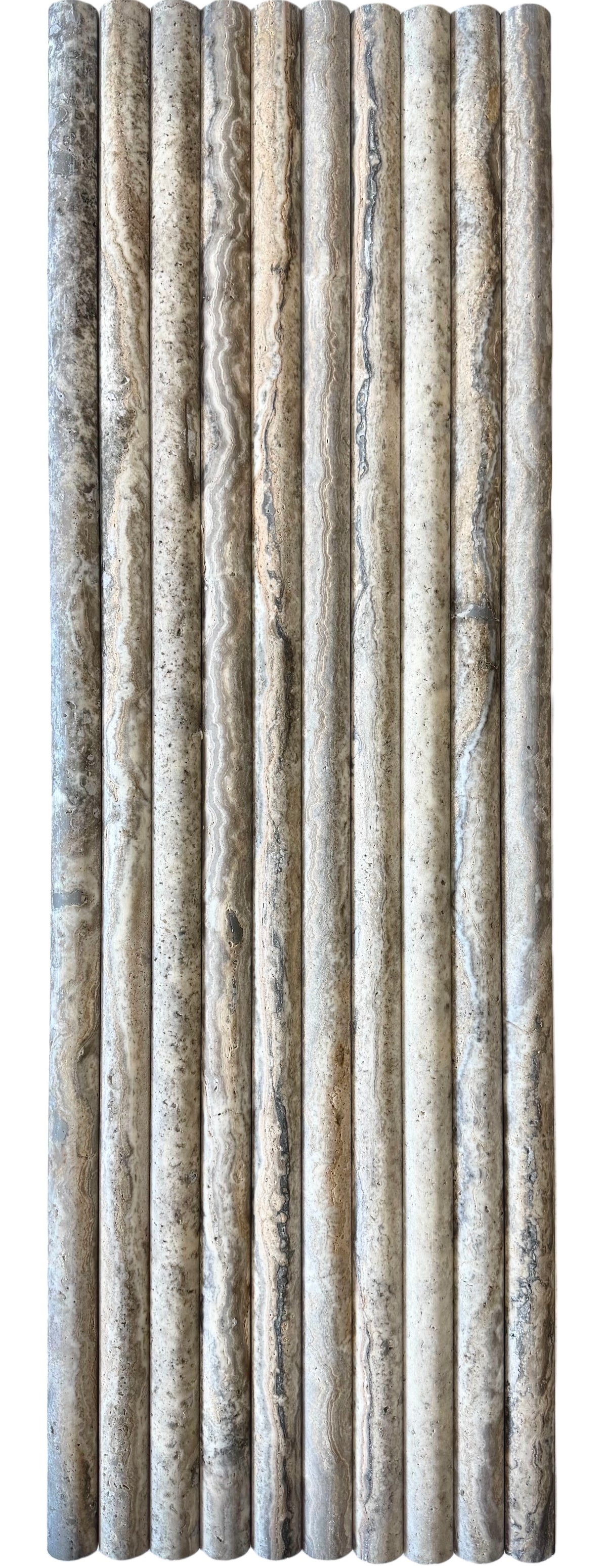Travertine Bamboo Flute 30 x 900 | Rome & Silver Honed