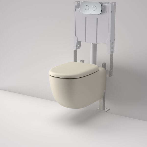 Contura II Cleanflush Wall Hung Invisi Series II Toilet Suite in Matte Clay | Caroma #Colour_Matte Clay