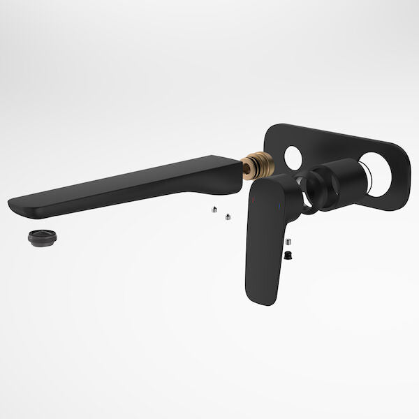 Matte Black - Contura II Wall Basin/Bath Mixer 220mm - Trim Kit