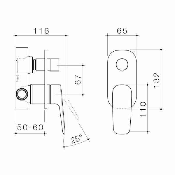 Contura II Bath/Shower Mixer with Diverter - Trim Kit | Caroma