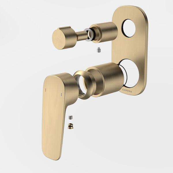 Contura II Bath/Shower Mixer with Diverter - Trim Kit in Brushed Brass | Caroma #Colour_Brushed Brass
