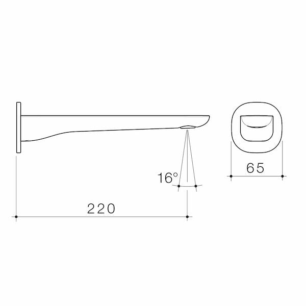 Chrome - Contura II Basin/Bath Outlet 220mm