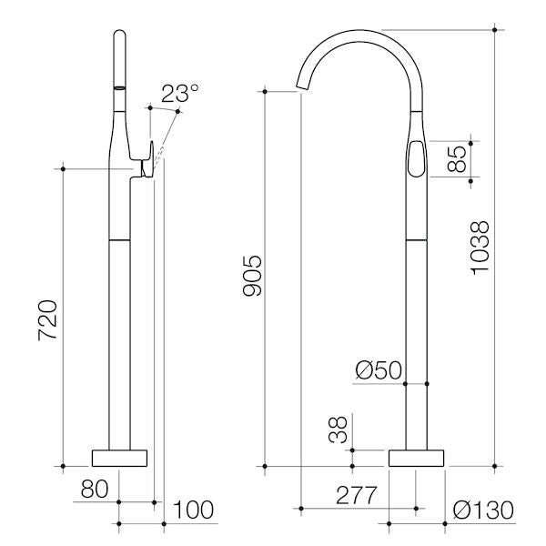 Contura II Freestanding Bath Filler | Caroma