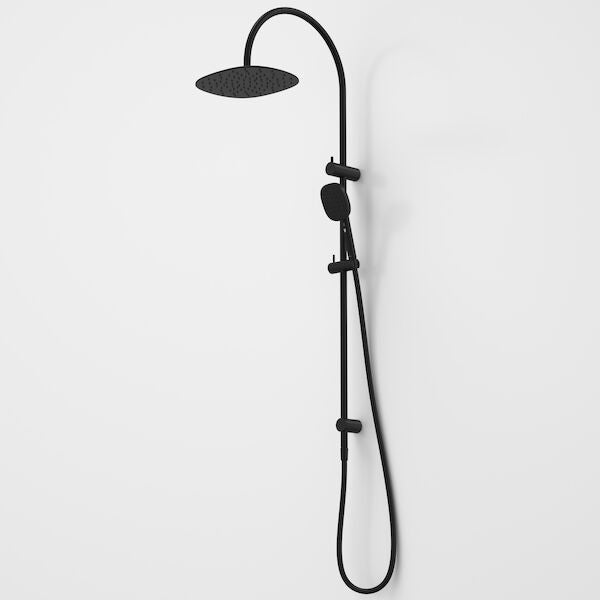 Contura II Rail Shower with Overhead in Matte Black | Caroma #Colour_Matte Black