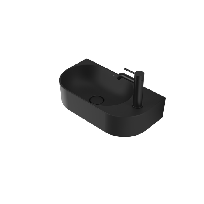 Liano II Hand Wall Basin - 1 Tap Hole in Matte Black | Caroma #Colour_Matte Black