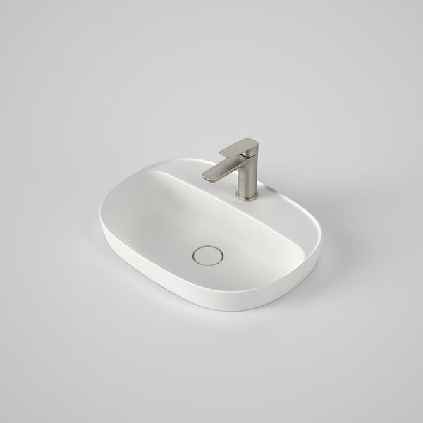 Contura II 530mm Inset Basin with Tap Landing in Matte White | Caroma