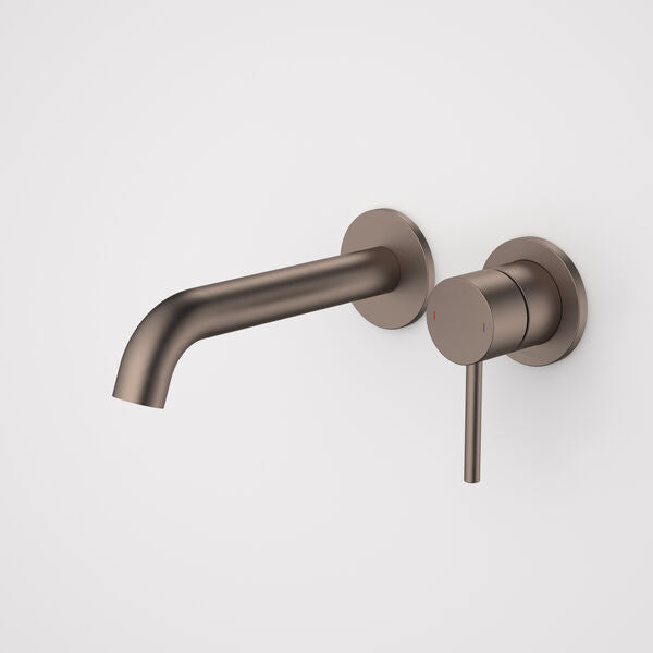 Brushed Bronze - Liano II 175mm Wall Basin/Bath Mixer - 2 x Round Cover Plates